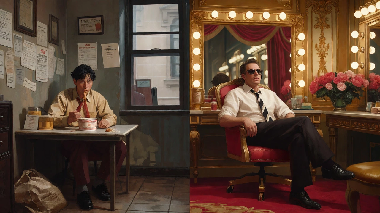 Contrast between ensemble and star actor lifestyles
