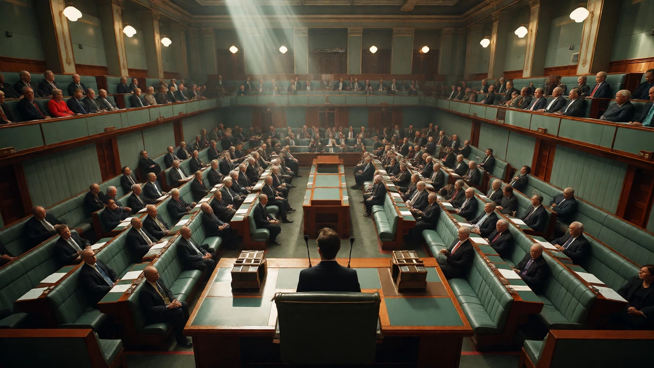 Interior view of Australian parliament chamber